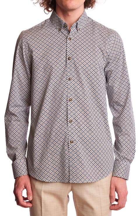 Brian Stretch Cotton Button-Down Shirt