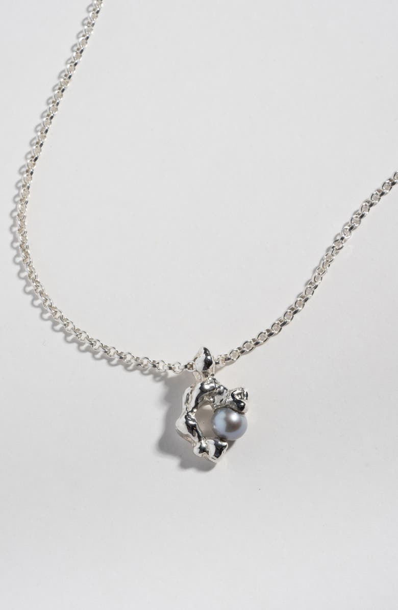 FARIS Fellini Cultured Pearl Pendant Necklace, Alternate, color, Silver