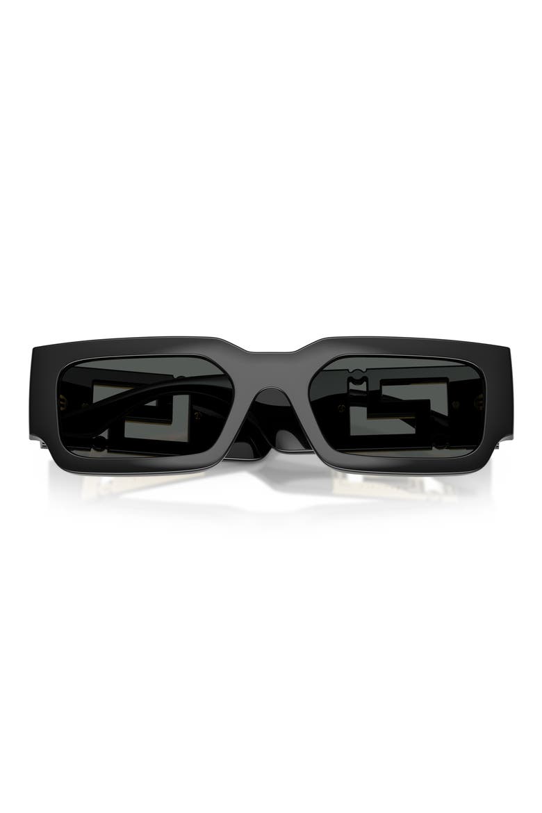 54mm Rectangular Sunglasses, Alternate, color, BLACK / DARK GREY