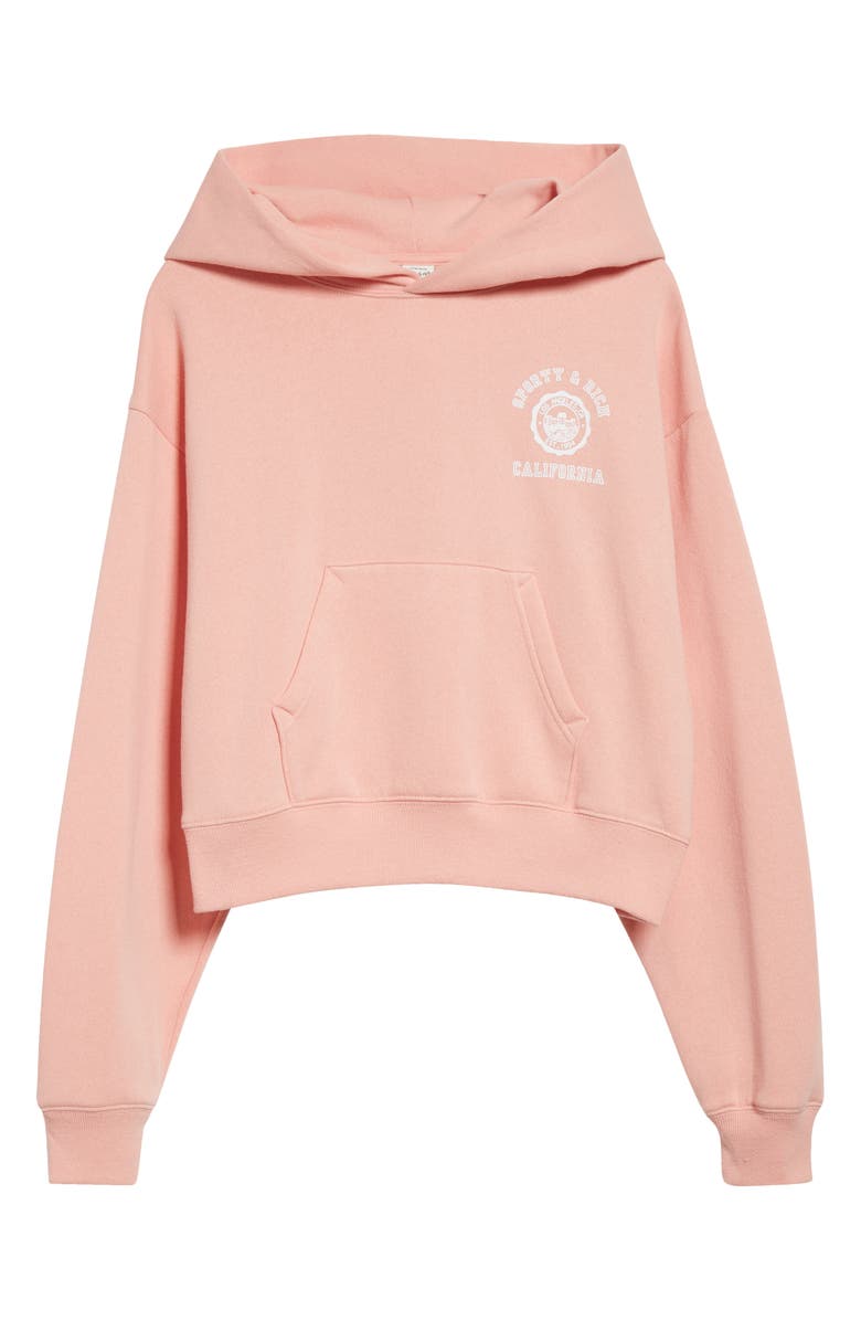 Sporty & Rich California Emblem Cotton Hoodie, Alternate, color, Carnation
