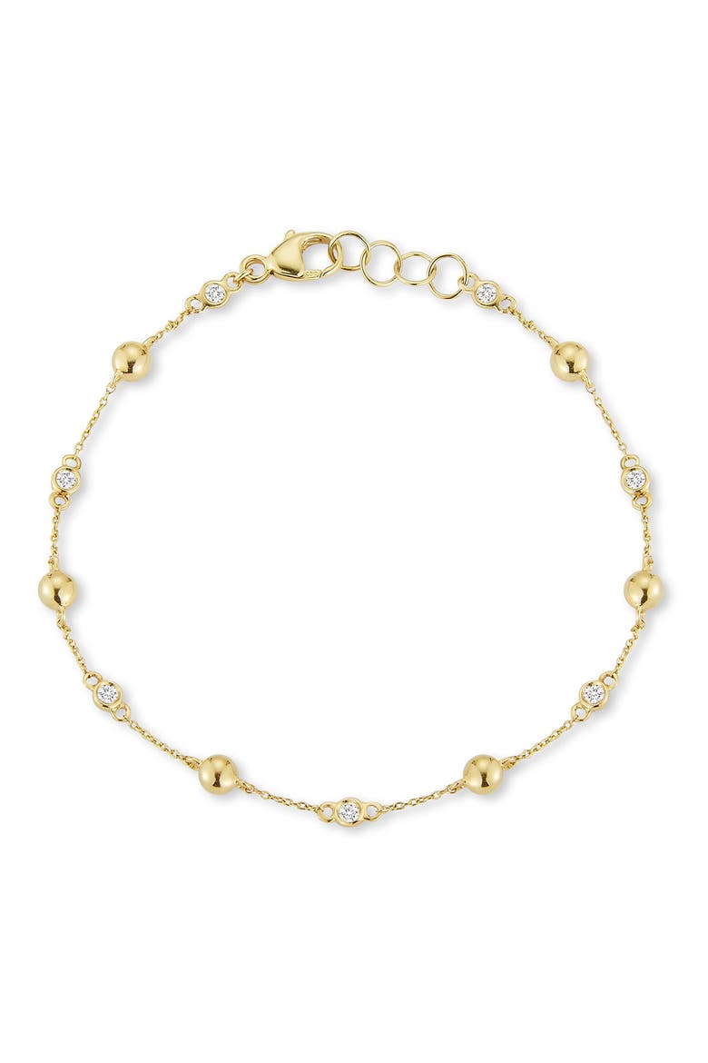 Poppy Rae Pebble & Diamond Bracelet, Main, color, YELLOW GOLD/ DIAMOND