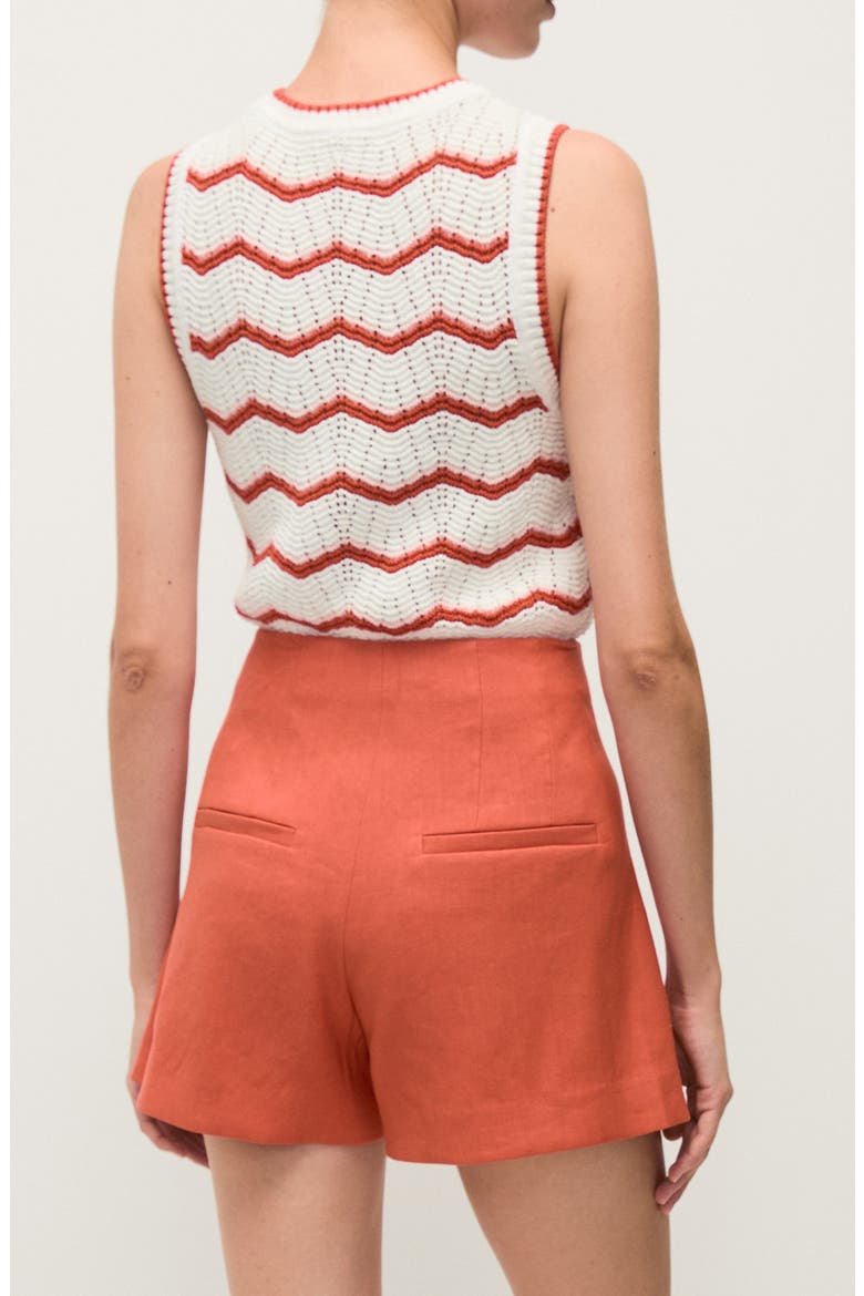 Jerrel Chevron Stripe Cotton Blend Sleeveless Sweater, Alternate, color, OFF WHITE PINK SHELL PERSIMMON