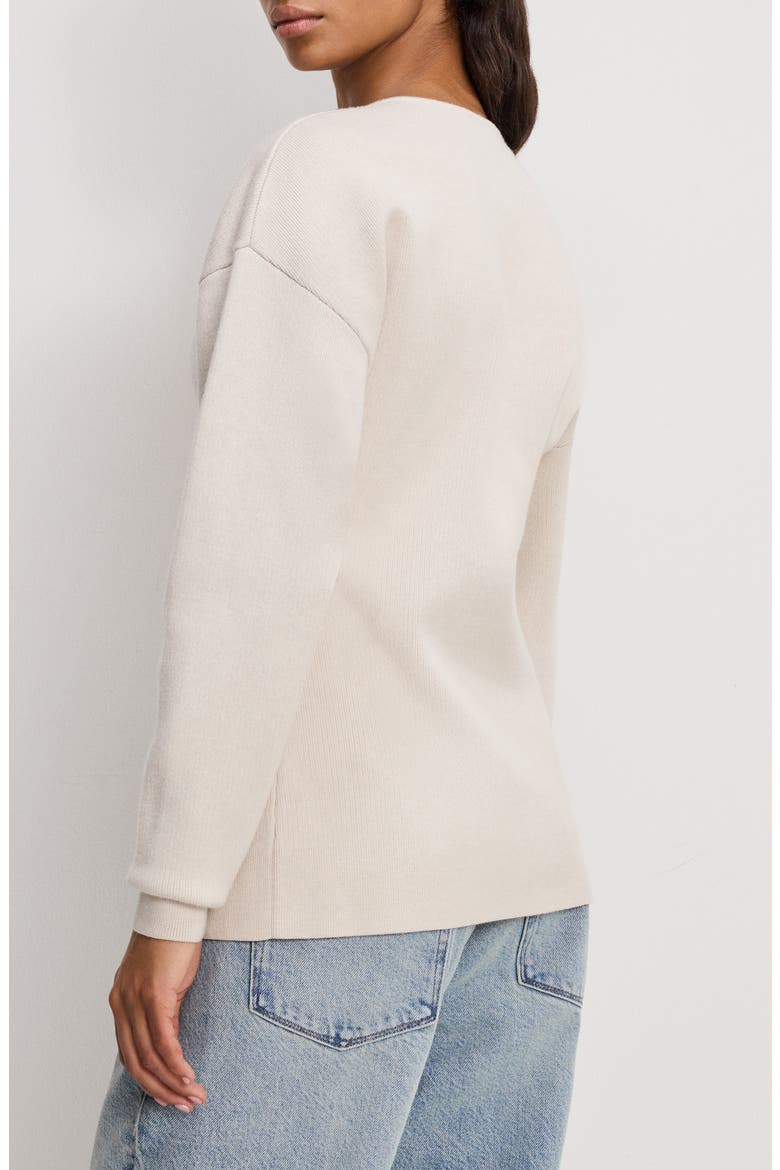 Split Front Button Up Sweater, Alternate, color, LIGHT TAUPE