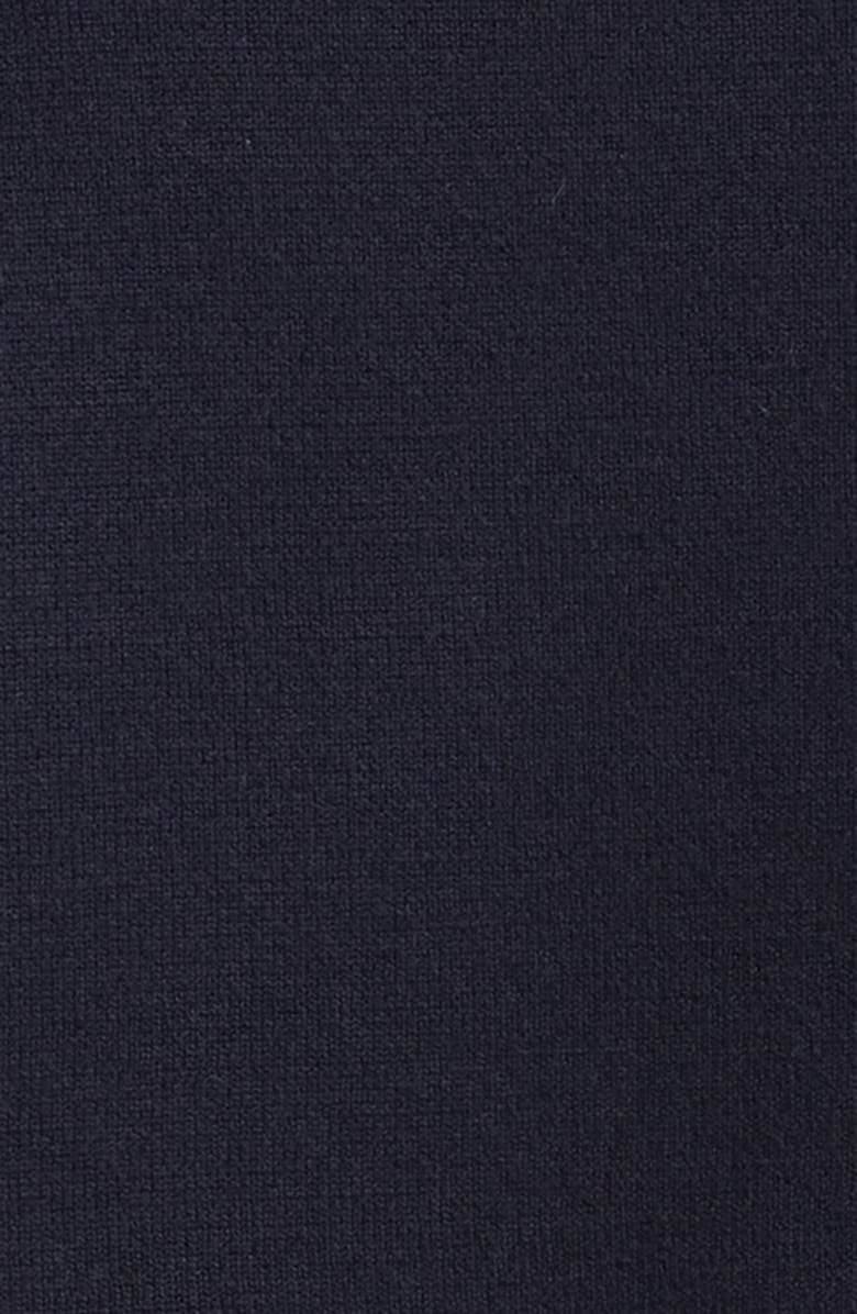 Moncler Quilted Shoulder Virgin Wool Blend Sweater, Alternate, color, Maritime Blue