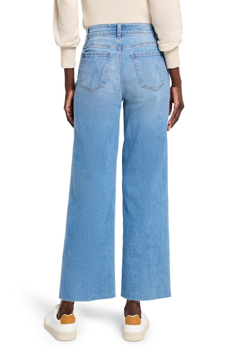 NIC+ZOE High Waist Raw Hem Wide Leg Jeans, Alternate, color, Skyline