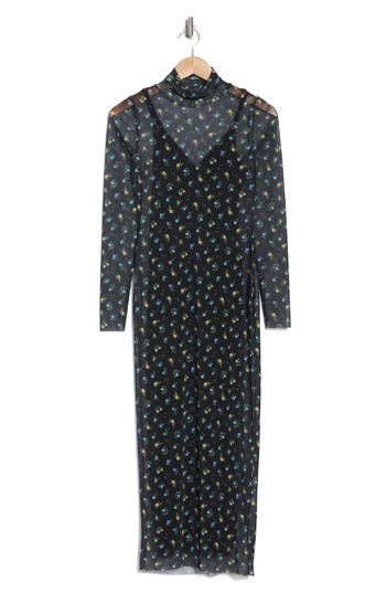 AFRM LOS ANGELES AFRM LOS ANGELES MARNI TURTLENECK LONG SLEEVE MESH DRESS 