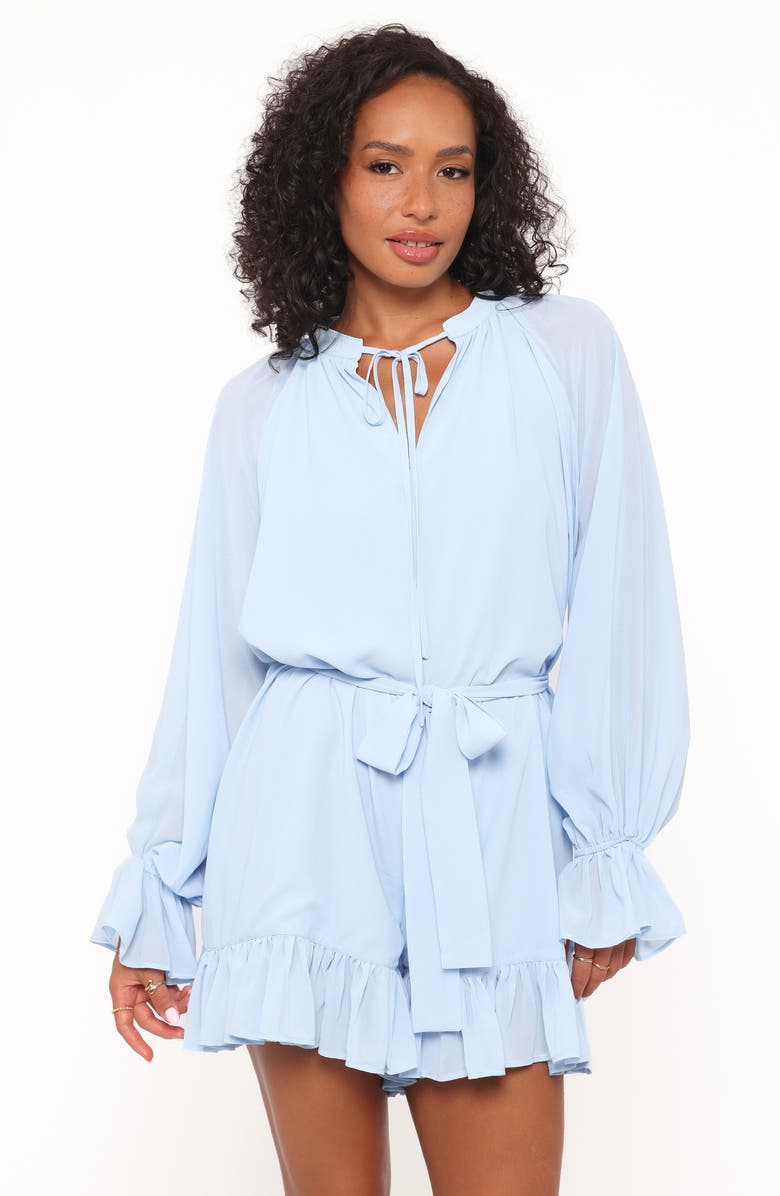 Petal & Pup Brianna Long Sleeve Romper, Alternate, color, Blue
