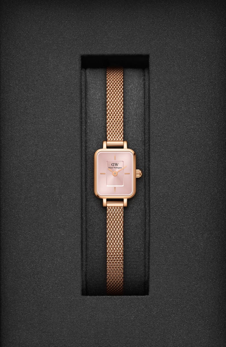 Daniel Wellington Quadro Mini Bracelet Watch, 15mm x 18mm, Alternate, color, Rose Gold
