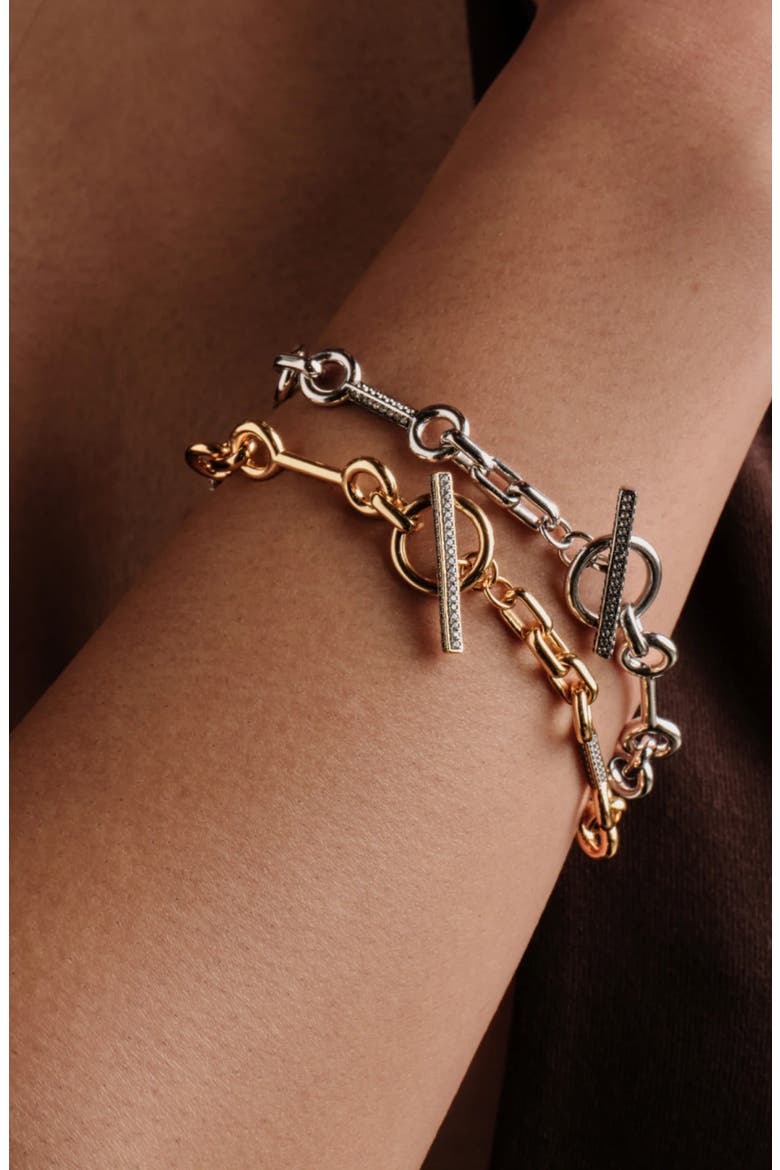 Horsebit Toggle Bracelet, Alternate, color, 925 STERLING SILVER