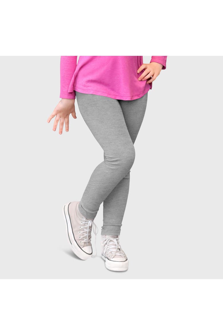 Girls 100% Soft & Breathable Cotton Sensory Friendly Leggings, Main, color, Grey
