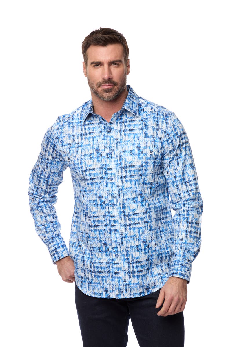 Robert Graham Erasmus Rope Jacquard Cotton Button-Up Shirt, Alternate, color, 