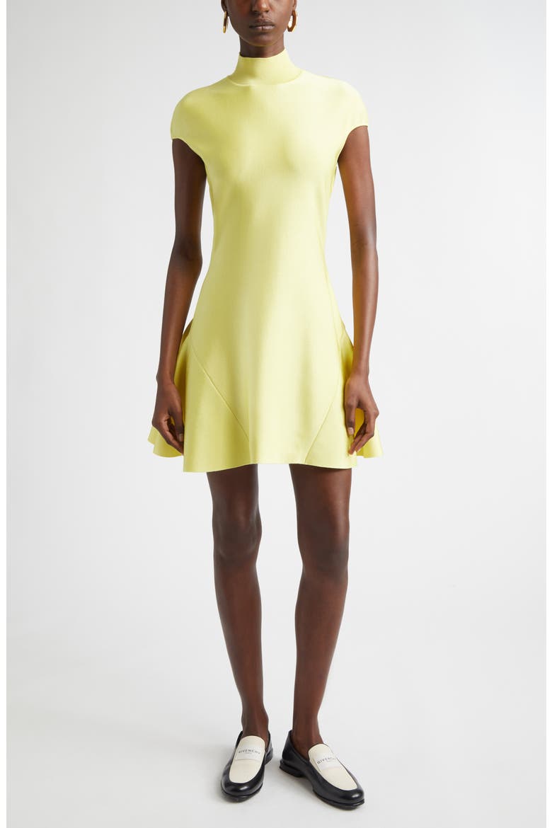 Knit Fit & Flare Minidress, Main, color, ACID YELLOW