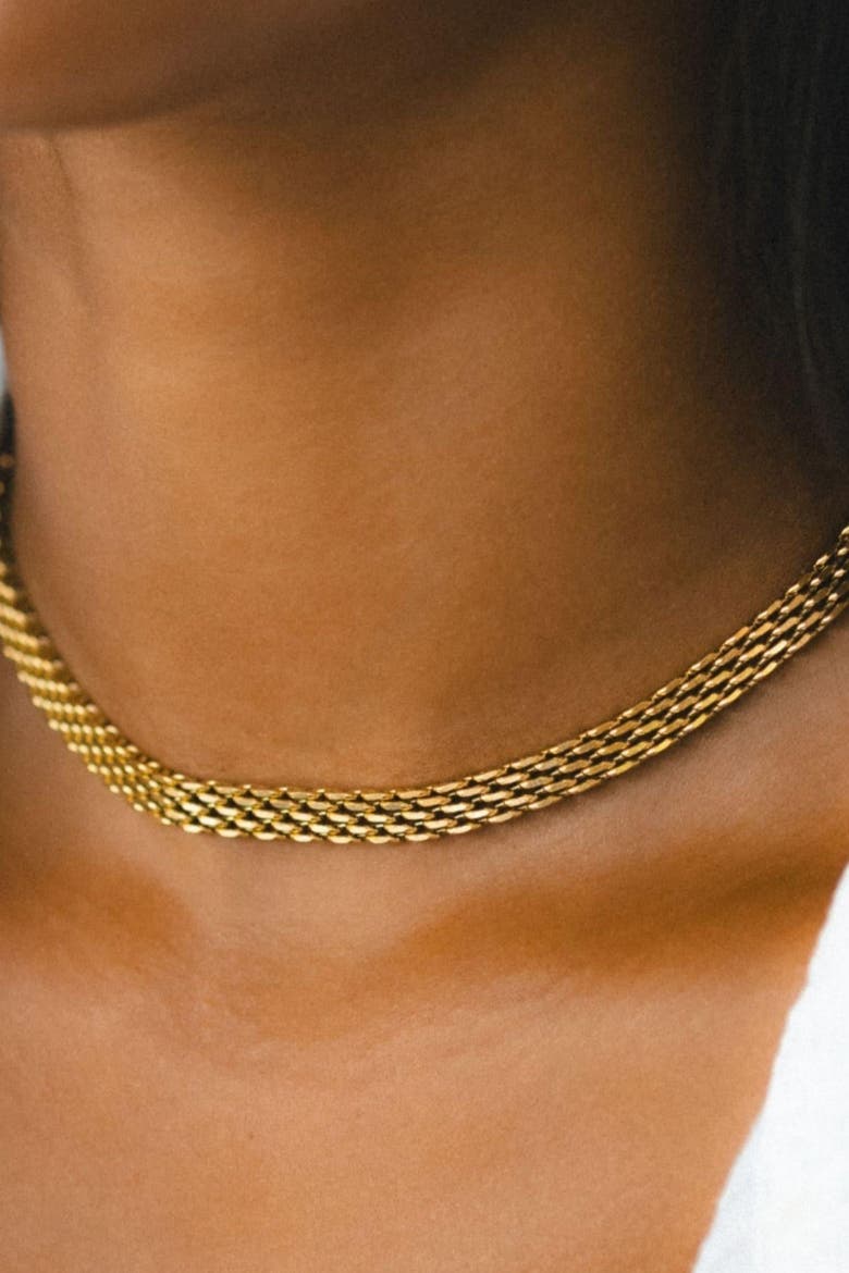 Sifnos Choker, Alternate, color, Gold
