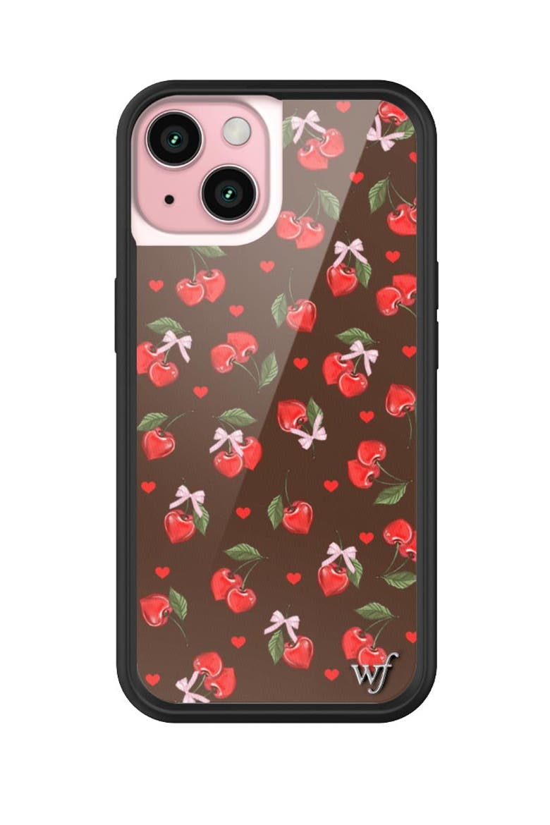 Chocolate Cherries iPhone Case, Alternate, color, Brown