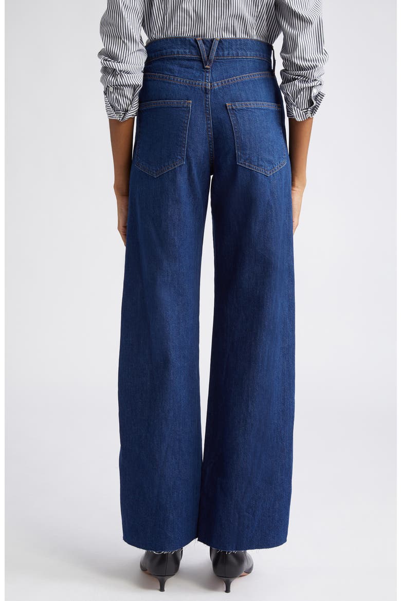 Taylor Raw Hem High Waist Wide Leg Jeans, Alternate, color, BRIGHT BLUE
