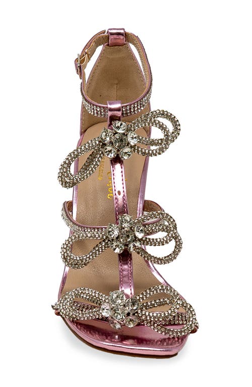 Chase & Chloe Chase And Chloe Rhinestone Bow T-strap Sandal