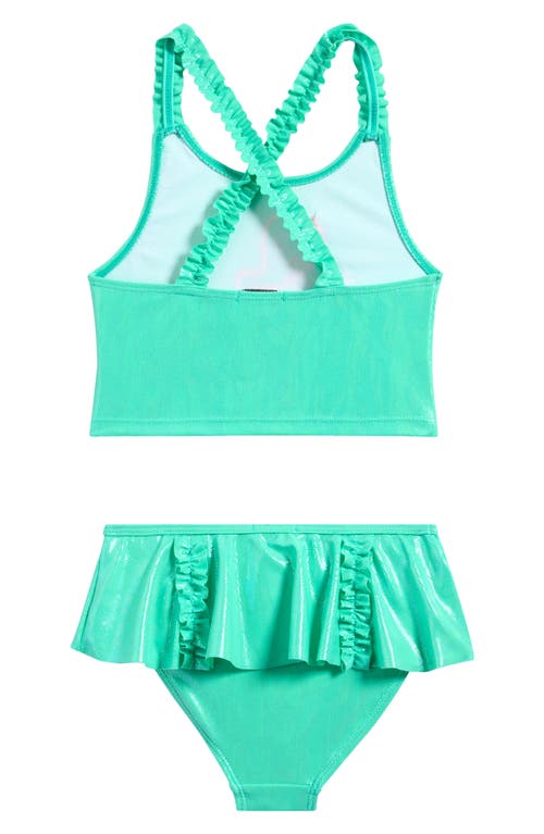 Shop Flapdoodles Kids' Mermaid Two-piece Swimsuit In Aqua