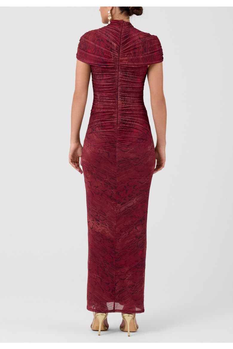 Delphine Caplet Midi Dress, Alternate, color, Dark Red