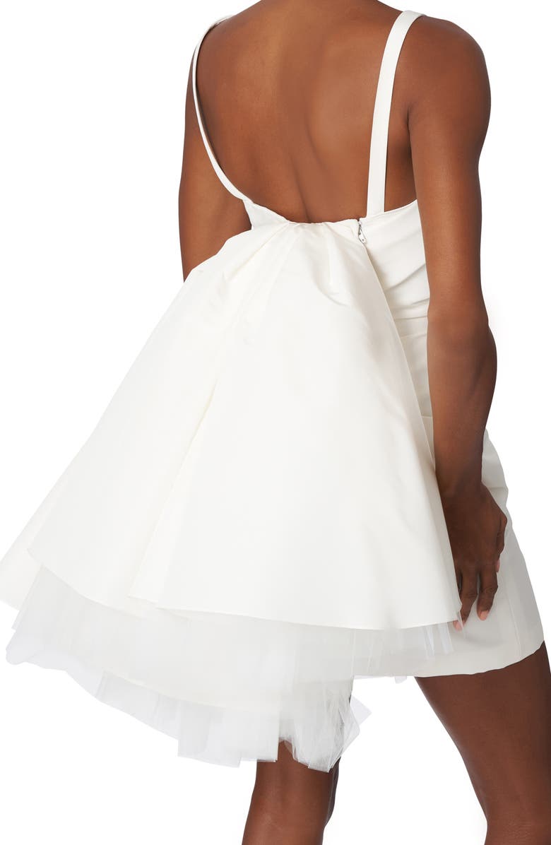 Carolina Herrera Ruched Silk Faille Minidress with Bustle, Alternate, color, 