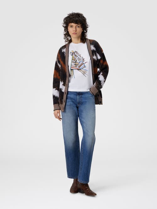 Missoni Short Sleeve T-shirt With Print And Logo In White
