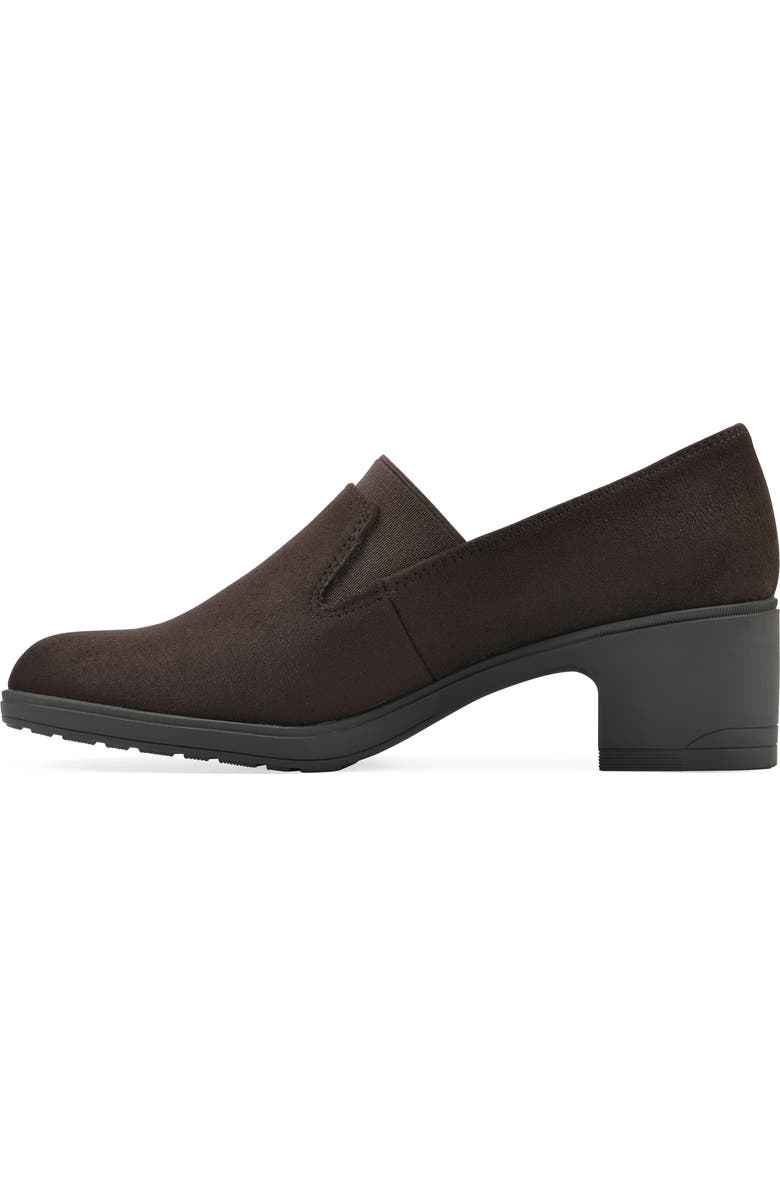 CLIFFS BY WHITE MOUNTAIN Hunton Block Heel Loafer Pump, Alternate, color, Dark Brown Suedette