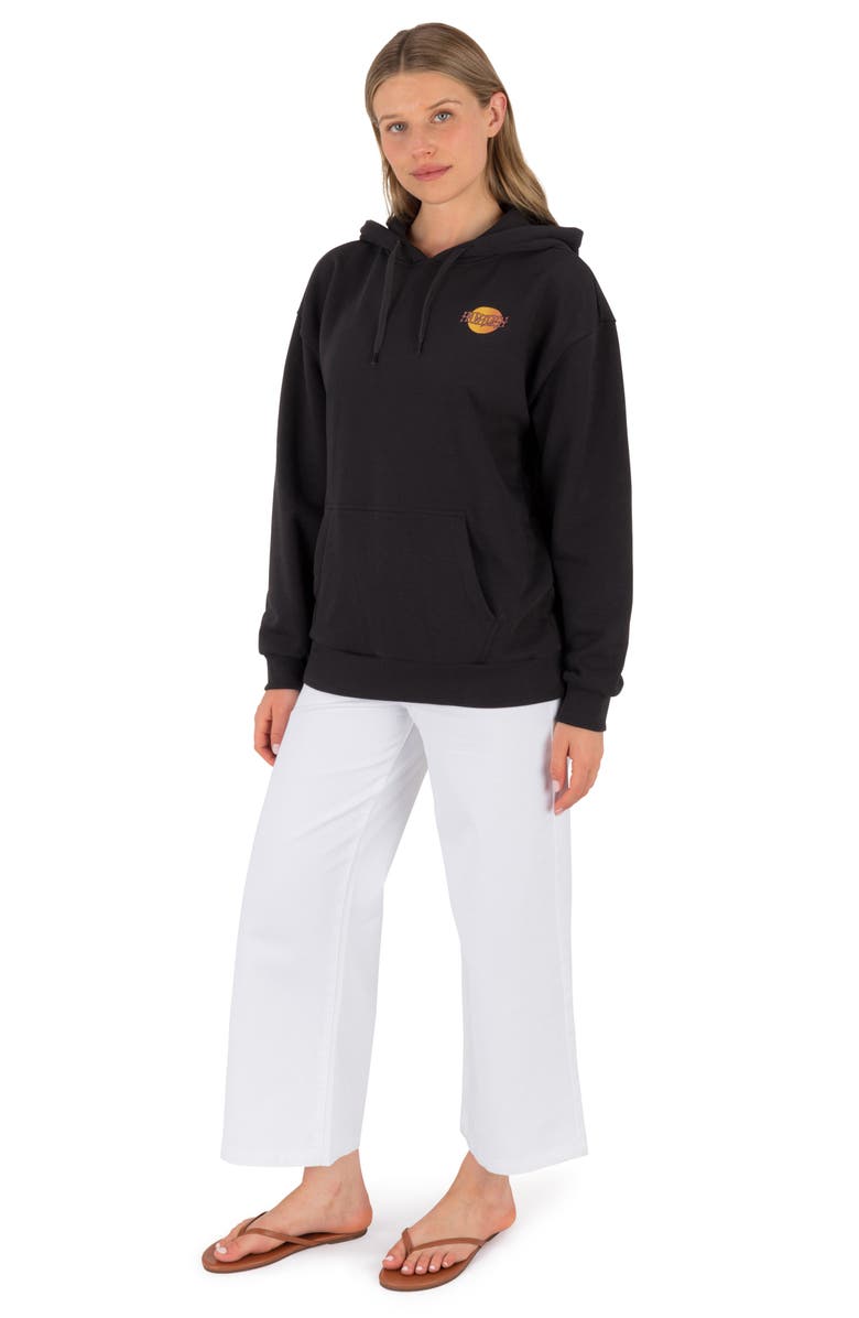 Hurley Forever Oversize Graphic Hoodie, Alternate, color, Off Black