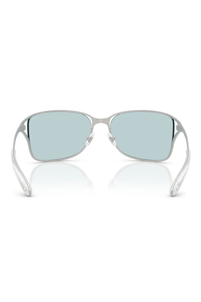 61mm Pillow Sunglasses, Alternate, color, MATTE SILVER / LIGHT BLUE