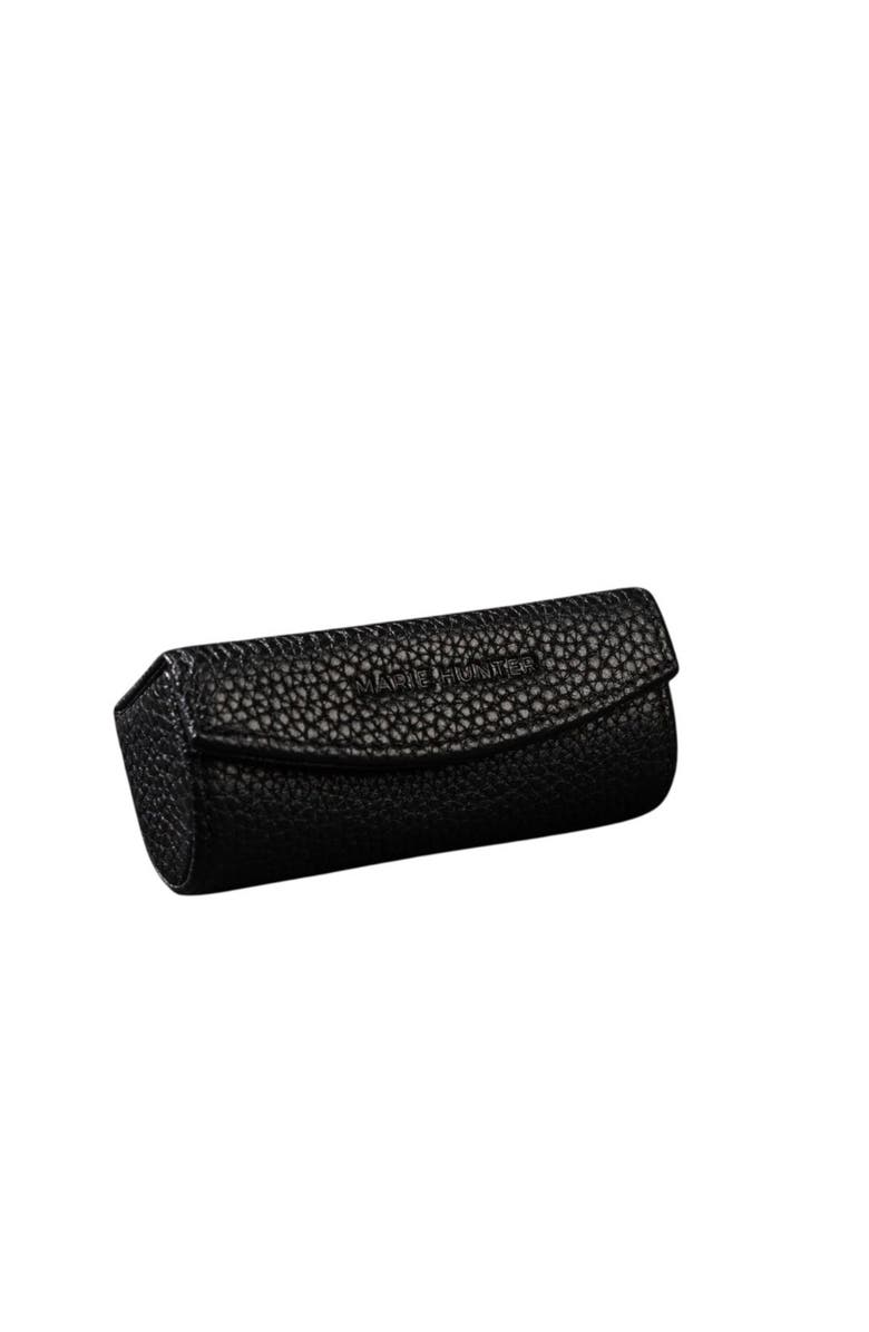 Marie Hunter Leather Lipstick Case, Main, color, Noir