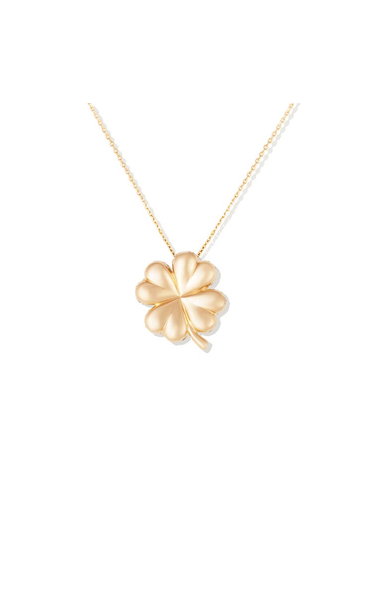 Campbell + Charlotte Juju Four Leaf Clover Charm Necklace, Alternate, color, Gold