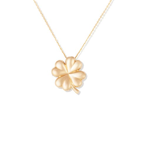 Campbell + Charlotte Juju Four Leaf Clover Charm Necklace In Green