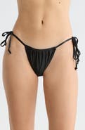 Good American Ruched String Bikini Bottoms