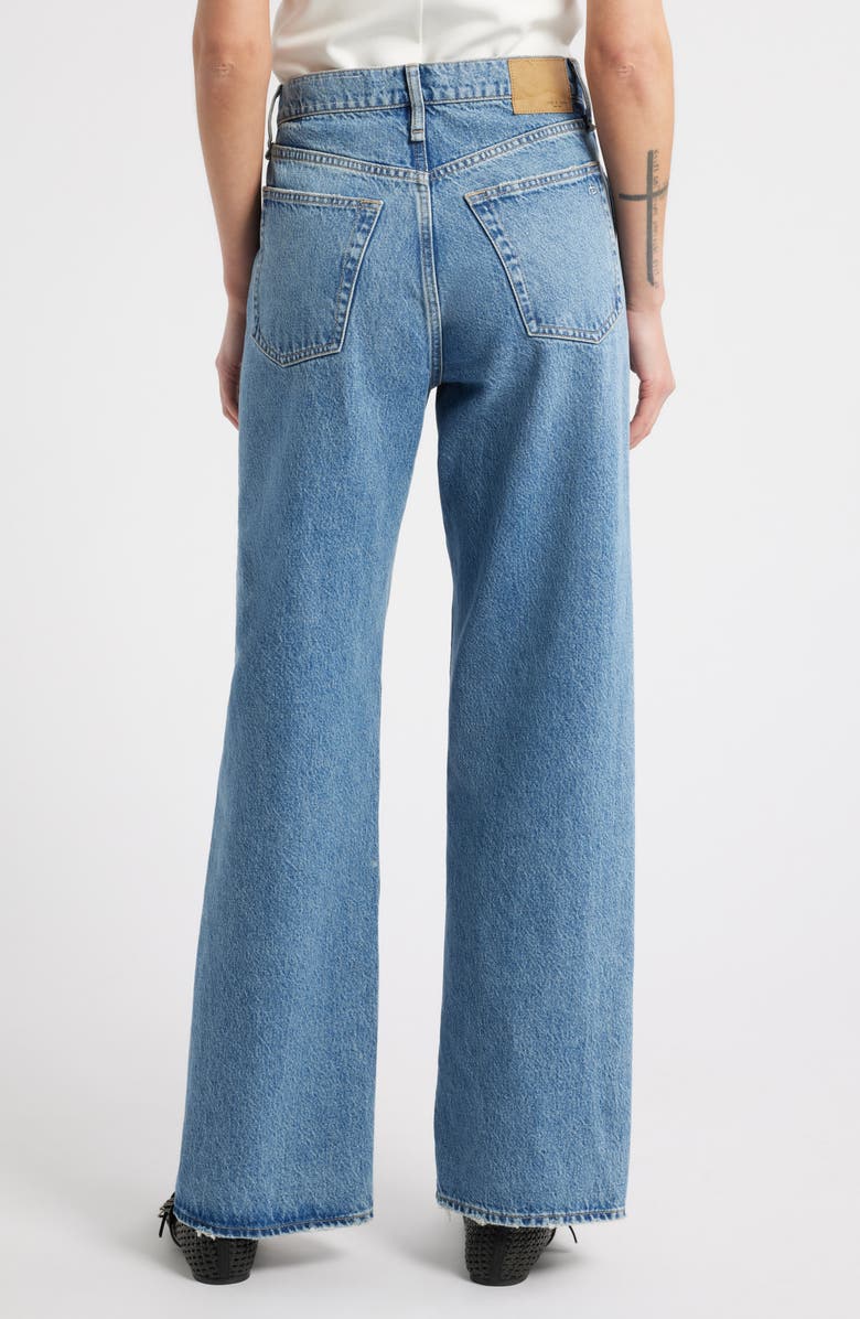 rag & bone High Waist Slit Hem Straight Leg Jeans, Alternate, color, 