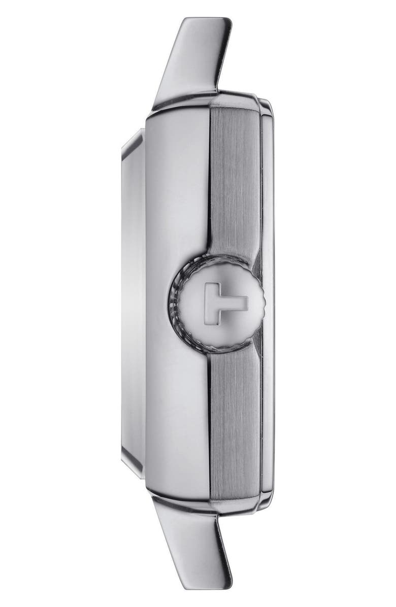Tissot Loveley Square Diamond Watch with Interchangeable Straps, 20mm, Alternate, color, Silver