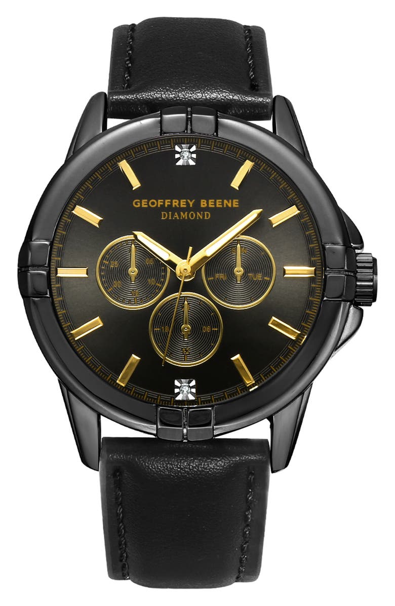 GEOFFREY BEENE Gen Diamond Bracelet Watch, 42mm, Main, color, Gunmetal