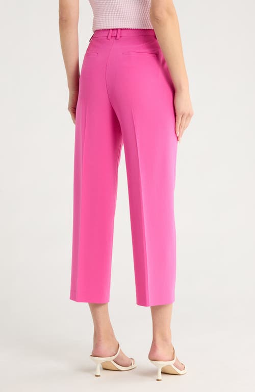 Theory Cropped Wool-blend Straight-leg Pants In Pink