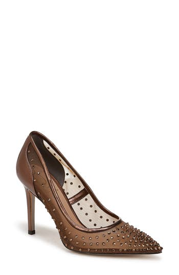 Sam Edelman Hazel Mesh Womens Embellished Faux Leather Pumps