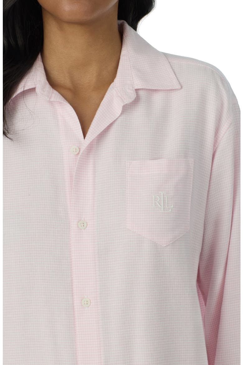 Print Long Sleeve Nightshirt, Alternate, color, PINK PRINT