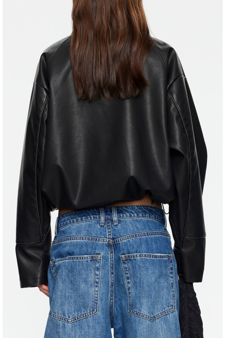 Shoreline Faux Leather Jacket, Alternate, color, NOIR