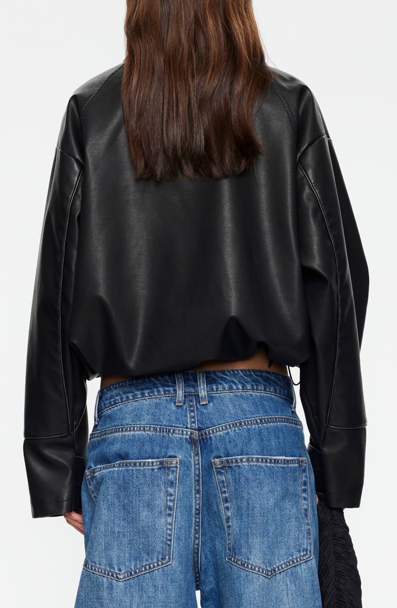 LIONESS Shoreline Faux Leather Jacket, Alternate, color, Noir