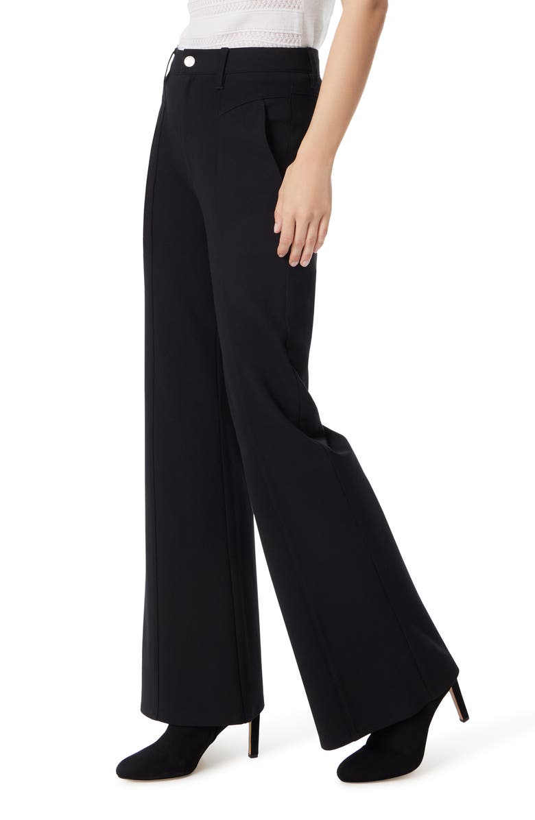 Sam Edelman Bay V-Yoke High Waist Flare Ponte Pants, Alternate, color, Black