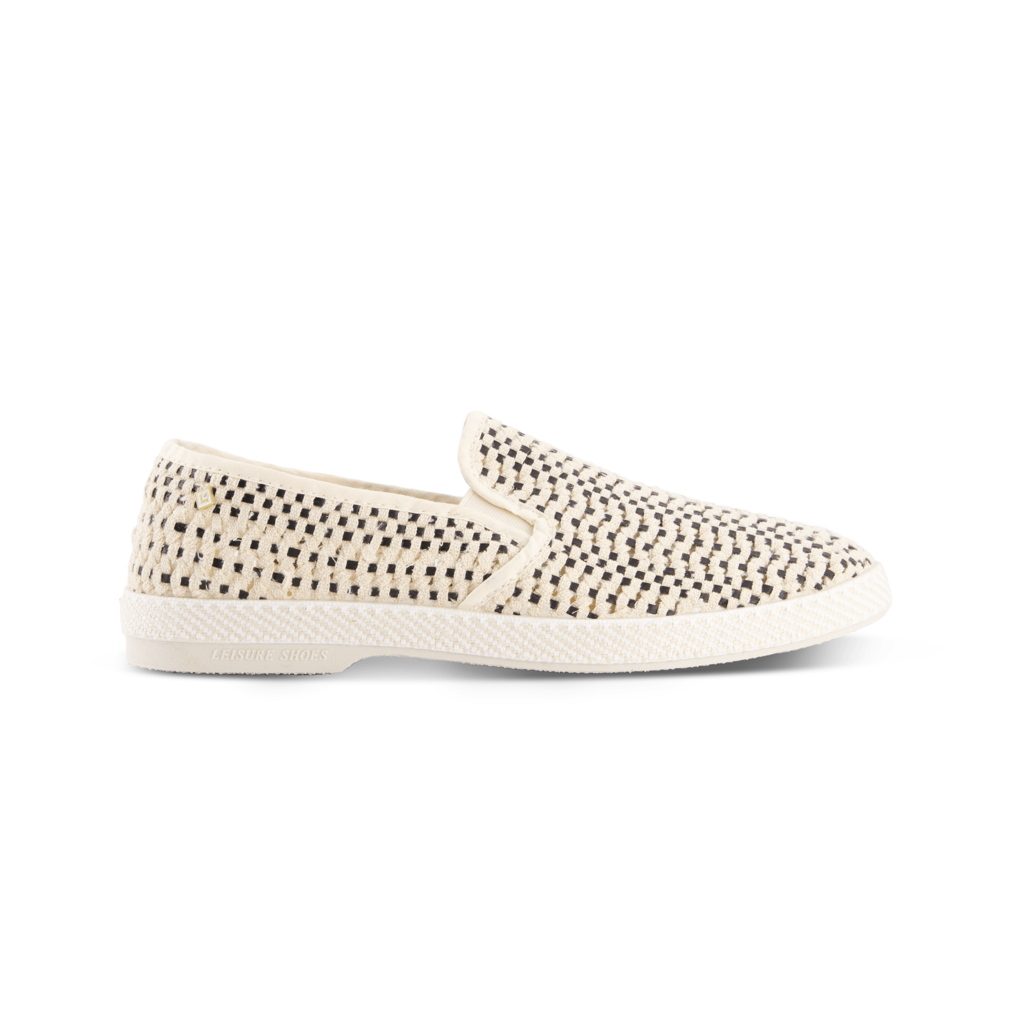 Rivieras Woven Slip-On Loafer, Main, color, Ecru And Black