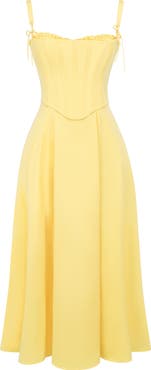 HOUSE OF CB Clarabelle Corset Bodice Pima Cotton Blend Cocktail Dress