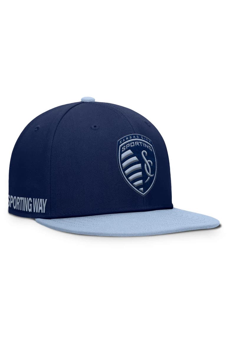 Men's Fanatics Navy Sporting Kansas City Sitter Snapback Hat, Main, color, Navy