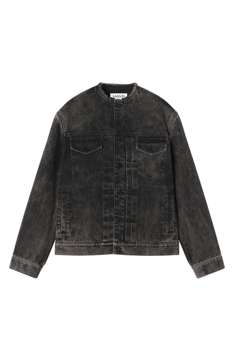 Lanvin Loose Fit Washed Denim Jacket, Main, color, Noir