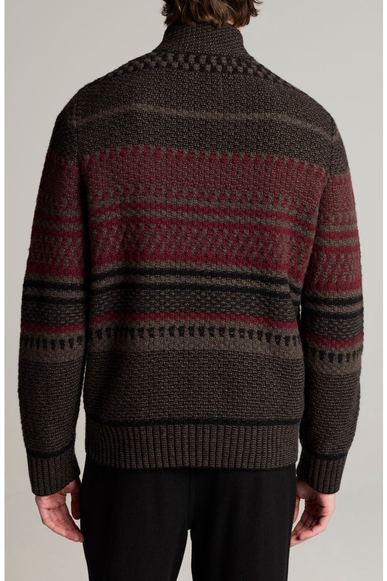 Variegated Jacquard Quarter Zip Sweater, Alternate, color, BLACK COMBO