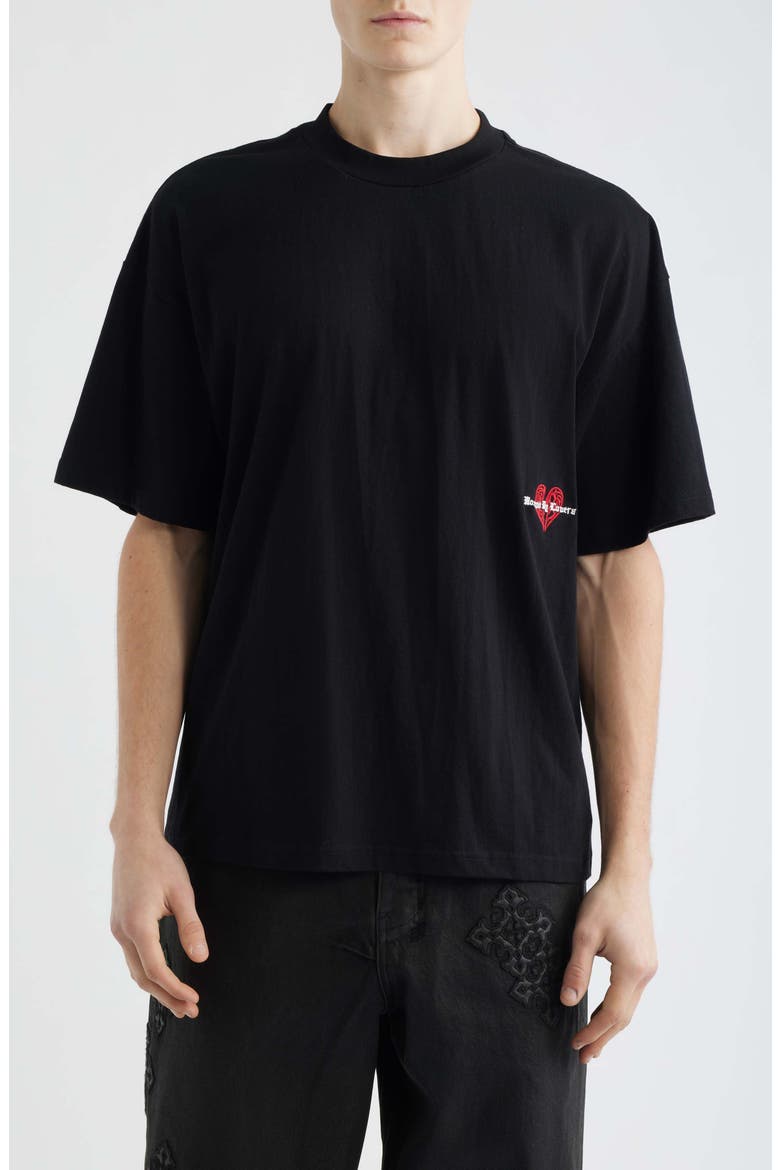 HBL Ekcess Oversize Embroidered T-Shirt, Main, color, BLACK