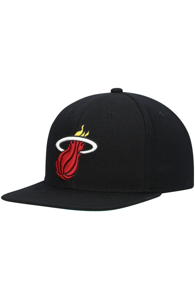 Mitchell & Ness Men's Mitchell & Ness Black Miami Heat Hardwood Classics 2007 NBA Finals Top Shot Snapback Hat, Alternate, color, 