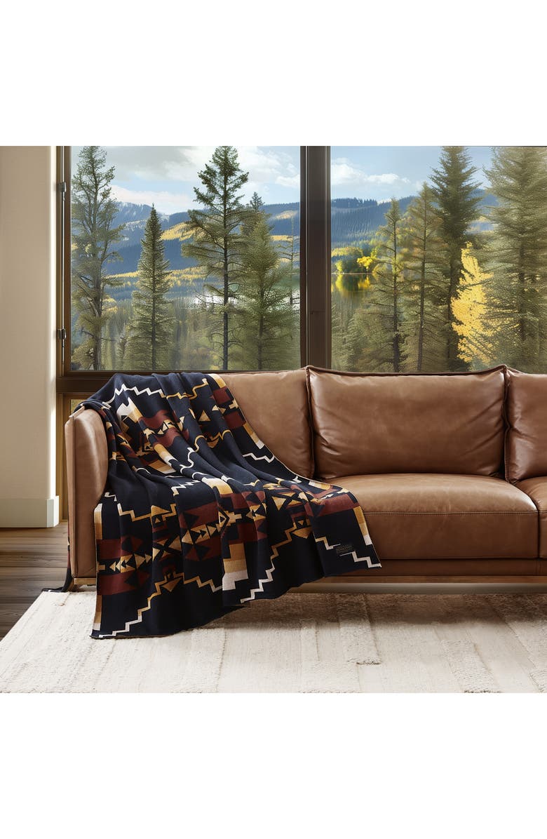 Pendleton Four Corners Throw Blanket, Alternate, color, Black