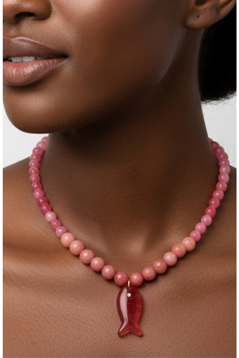 Coral Bay Fish Pendant Necklace, Alternate, color, PINK