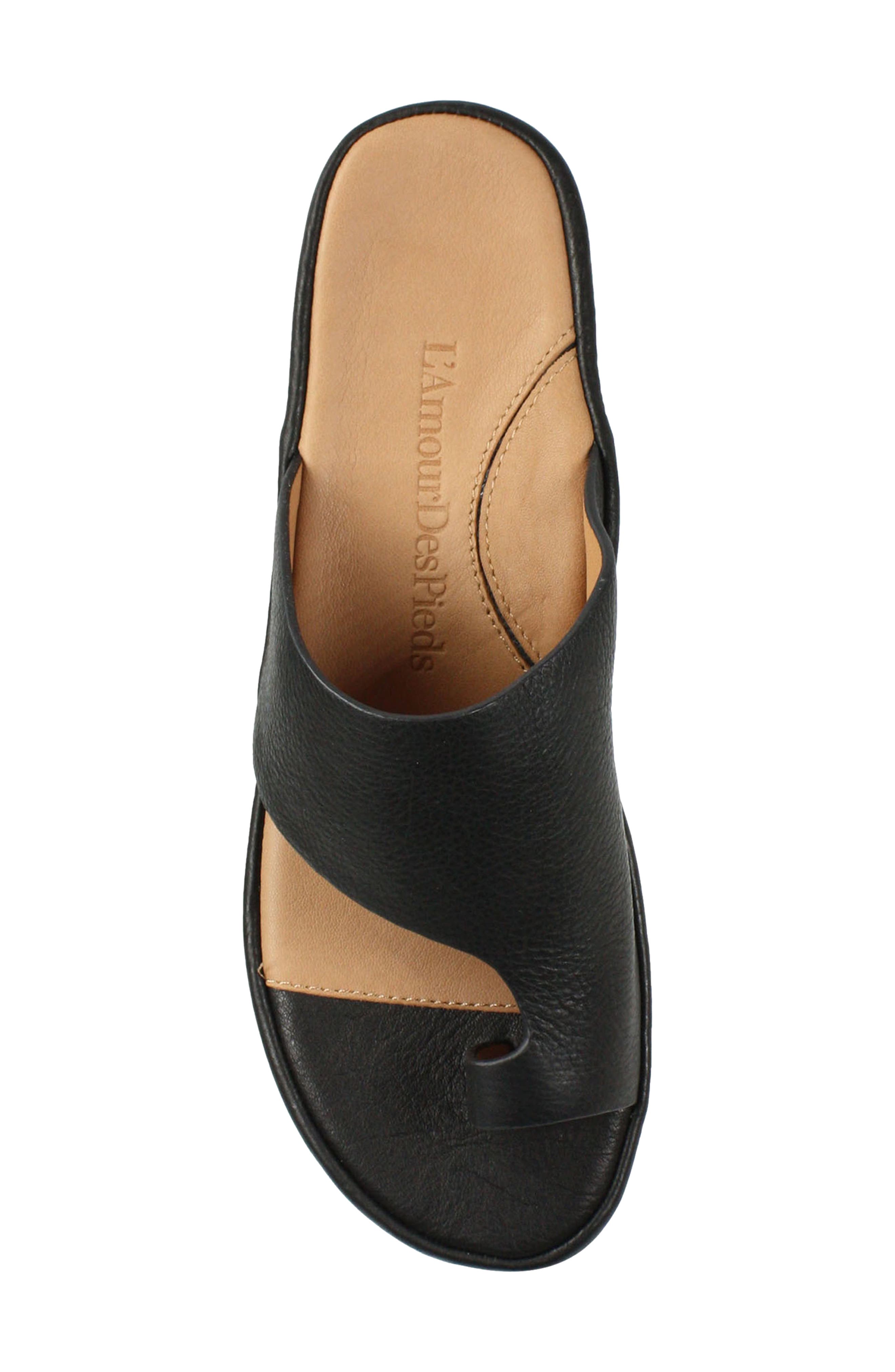 L'Amour des Pieds Ahlina Platform Sandal, Alternate, color, Black Lamba